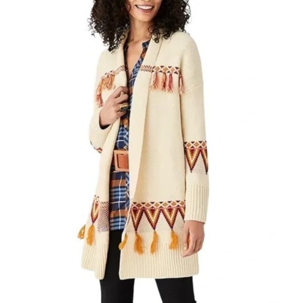NEW Matilda Jane Cream Gingersnap BoHo Cardigan W/ Tassel Accents XS